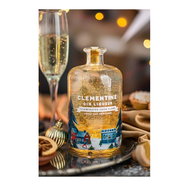 Clementine Gin Liqueur Illuminated Snow Globe Kama Kaffe